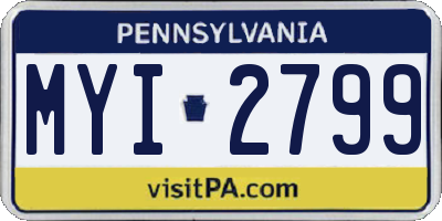 PA license plate MYI2799
