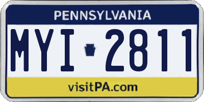PA license plate MYI2811