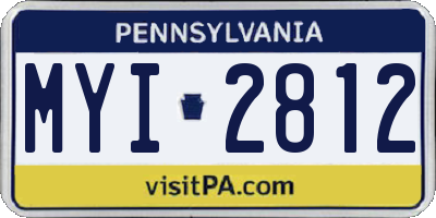 PA license plate MYI2812