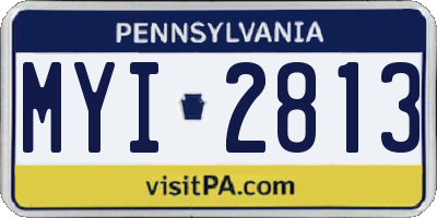 PA license plate MYI2813