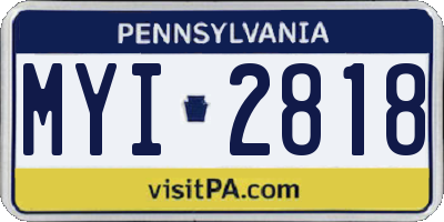 PA license plate MYI2818