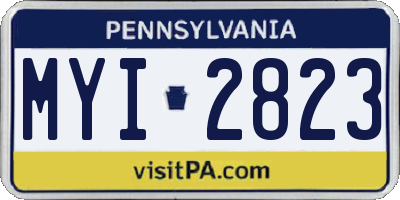 PA license plate MYI2823