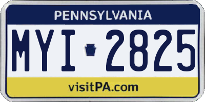 PA license plate MYI2825