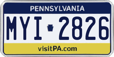 PA license plate MYI2826