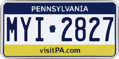 PA license plate MYI2827