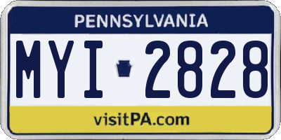 PA license plate MYI2828