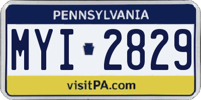PA license plate MYI2829