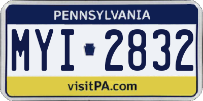 PA license plate MYI2832