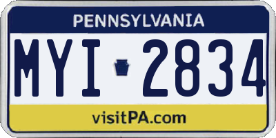 PA license plate MYI2834