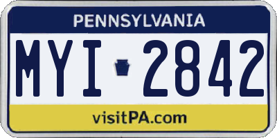 PA license plate MYI2842