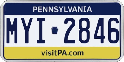 PA license plate MYI2846