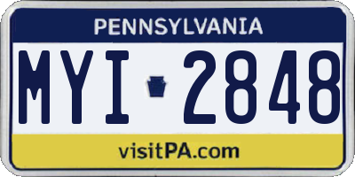 PA license plate MYI2848