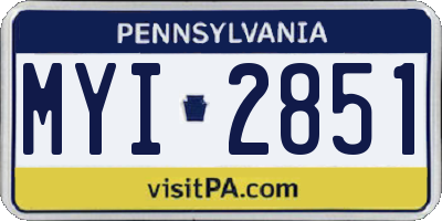 PA license plate MYI2851