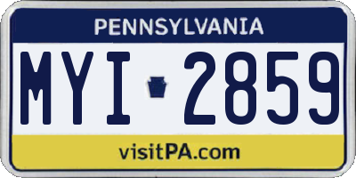 PA license plate MYI2859