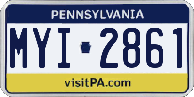 PA license plate MYI2861