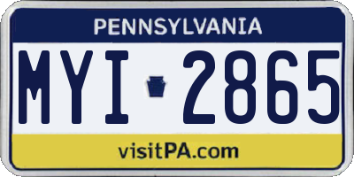 PA license plate MYI2865