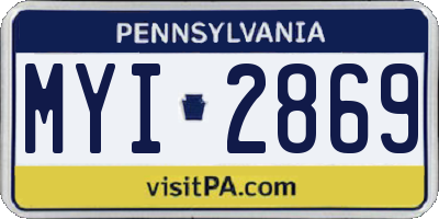 PA license plate MYI2869