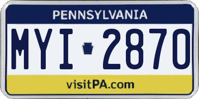 PA license plate MYI2870