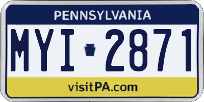 PA license plate MYI2871