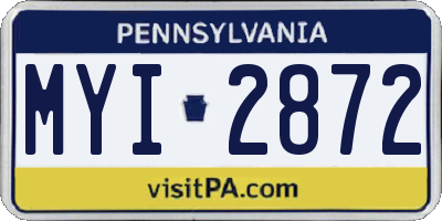 PA license plate MYI2872