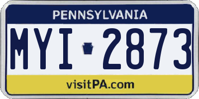 PA license plate MYI2873