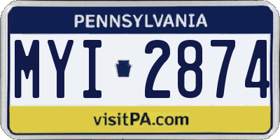PA license plate MYI2874