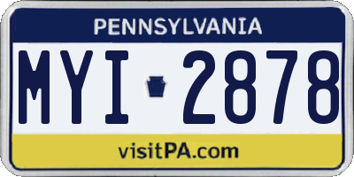 PA license plate MYI2878