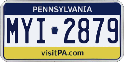 PA license plate MYI2879