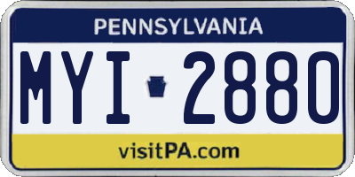 PA license plate MYI2880