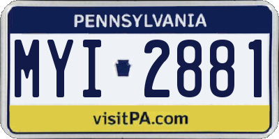PA license plate MYI2881