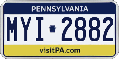 PA license plate MYI2882