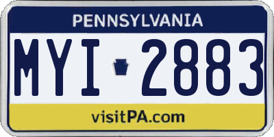PA license plate MYI2883