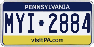 PA license plate MYI2884