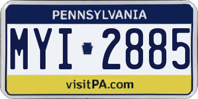 PA license plate MYI2885