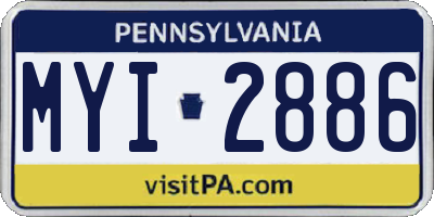 PA license plate MYI2886