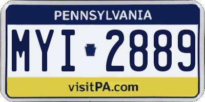 PA license plate MYI2889