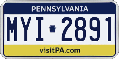 PA license plate MYI2891