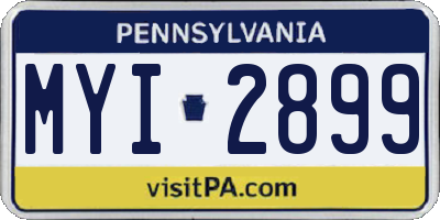 PA license plate MYI2899