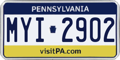 PA license plate MYI2902