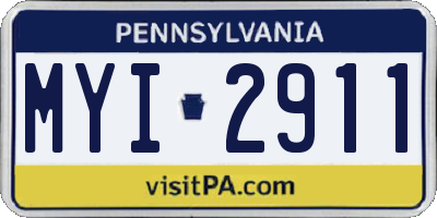 PA license plate MYI2911
