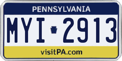 PA license plate MYI2913