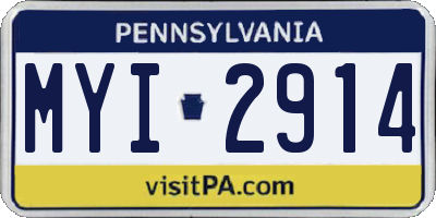 PA license plate MYI2914