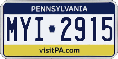 PA license plate MYI2915