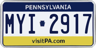 PA license plate MYI2917