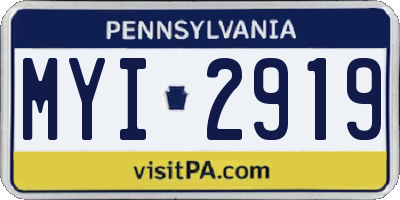 PA license plate MYI2919