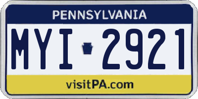 PA license plate MYI2921