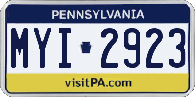 PA license plate MYI2923