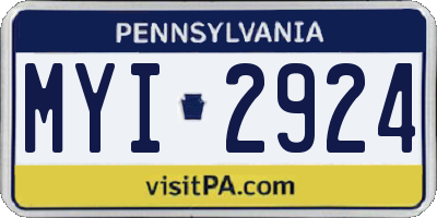 PA license plate MYI2924