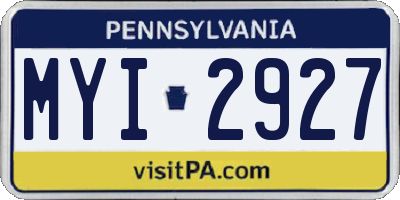 PA license plate MYI2927