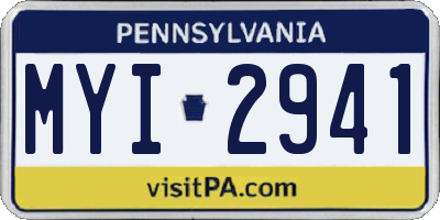 PA license plate MYI2941